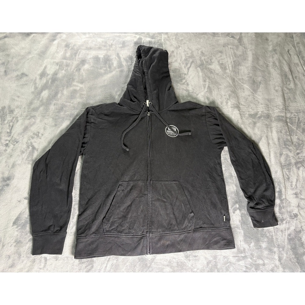Vans Mens Off The Wall Graphic Full Zip Hoodie Size M Black Skate Streetwear